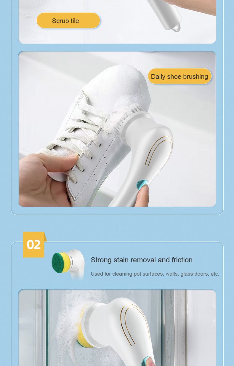 5-in-1 Electric Scrubber - Bathroom/Kitchen Cleaner, Multifunction Dryer, EU Home Deep Cleaning_voghion.com