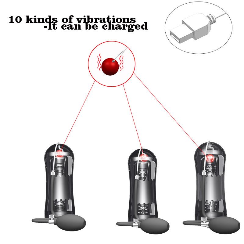 Quetschen Unterdruck Flugzeug Cup Aufladen 10 variable Frequenz Vibration Burst Masturbator Kristall transparent_voghion.com