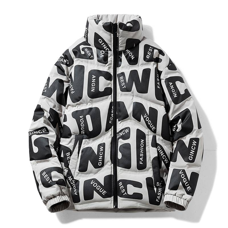 Men's Clothing stand collar Silk cotton jacket men's winter new high end trendy white duck Silk cotton thick cold proof warm casual jacket men_voghion.com