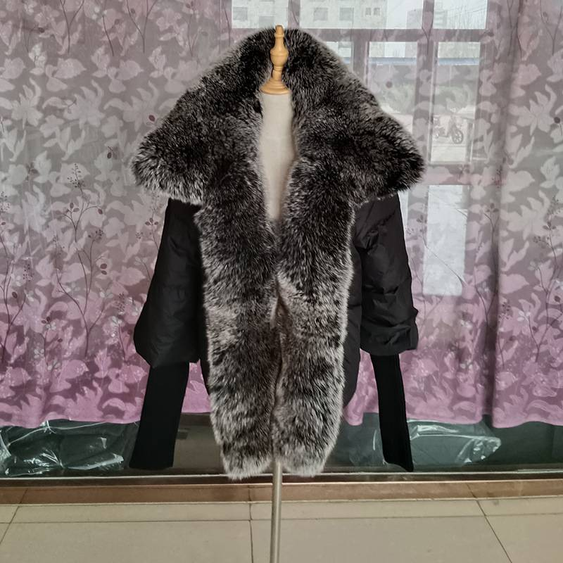 Abbigliamento da donna Giacca calda invernale da donna in vera pelliccia di procione con collo in vera pelliccia_voghion.com