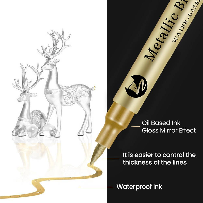 Unisex mëllen Kapp Héichglanz Metall Pen Aktivitéit Ënnerschrëft Pen Gréisskaart Molerei Pen Waasserbaséiert Faarf Pen Faarf Pen_voghion.com