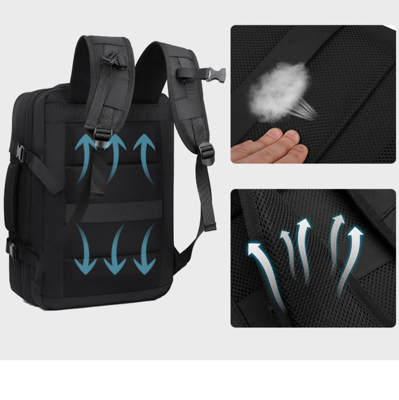 Mochila de viagem Mochila masculina pode ser expandida Viagem de negócios Viagem Grande capacidade Computador Mochila escolar Mulheres_voghion.com