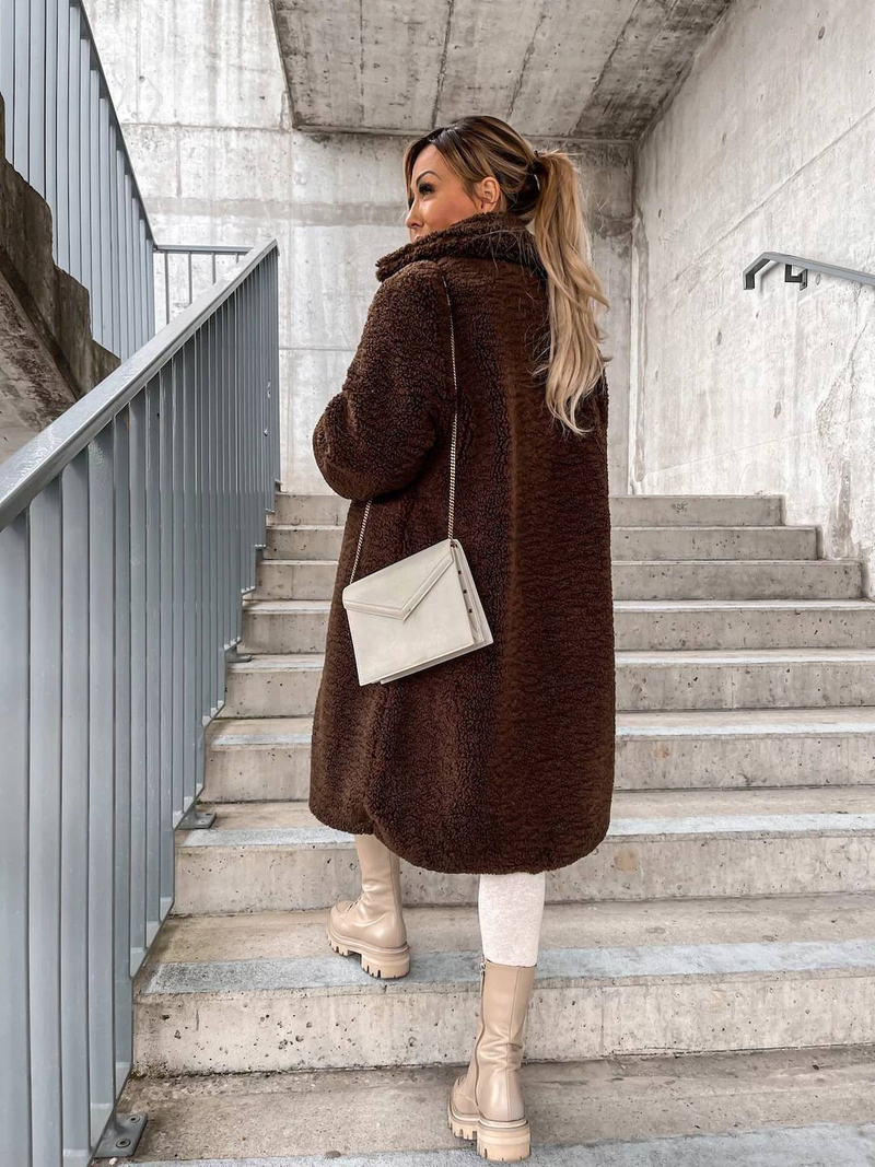 Vrouwen Trenchcoat Pluche Dikke Overjas Herfst Winter Enkelrijs Teddy Jas Lange Stijl Buitenkleding Streetwear_voghion.com