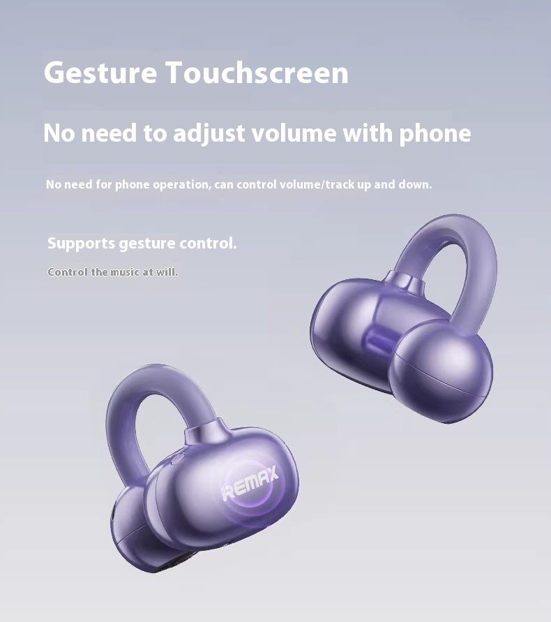 Clip-On OWS True Wireless Bluetooth Earbuds, Open-Ear Design, Hi-Fi Sound, Lightweight & Comfortable For All-Day Wear_voghion.com
