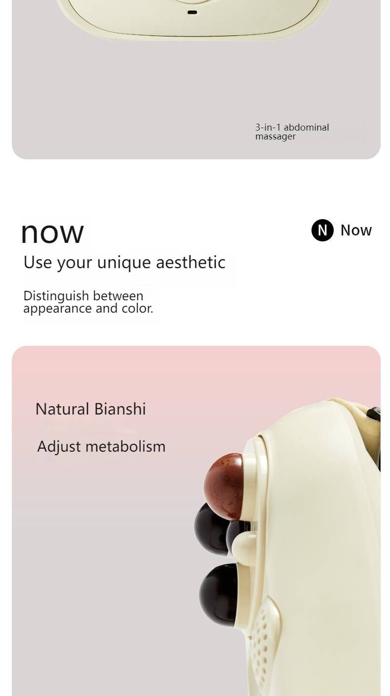 Masajeador abdominal inteligente con moxibustión y compresas calientes - Masajeador eléctrico de vientre con piedra biana y terapia de amasamiento para relajación y comodidad_voghion.com