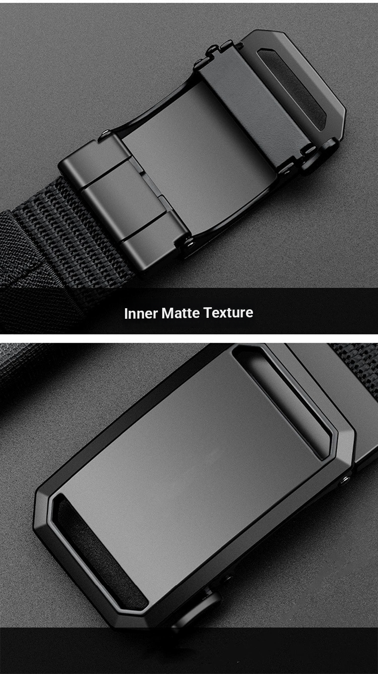 Zahnloser automatischer Gürtel mit Schnalle für Herren, Militärtraining, Freizeit, Canvas und Nylon, Jugendgürtel_voghion.com