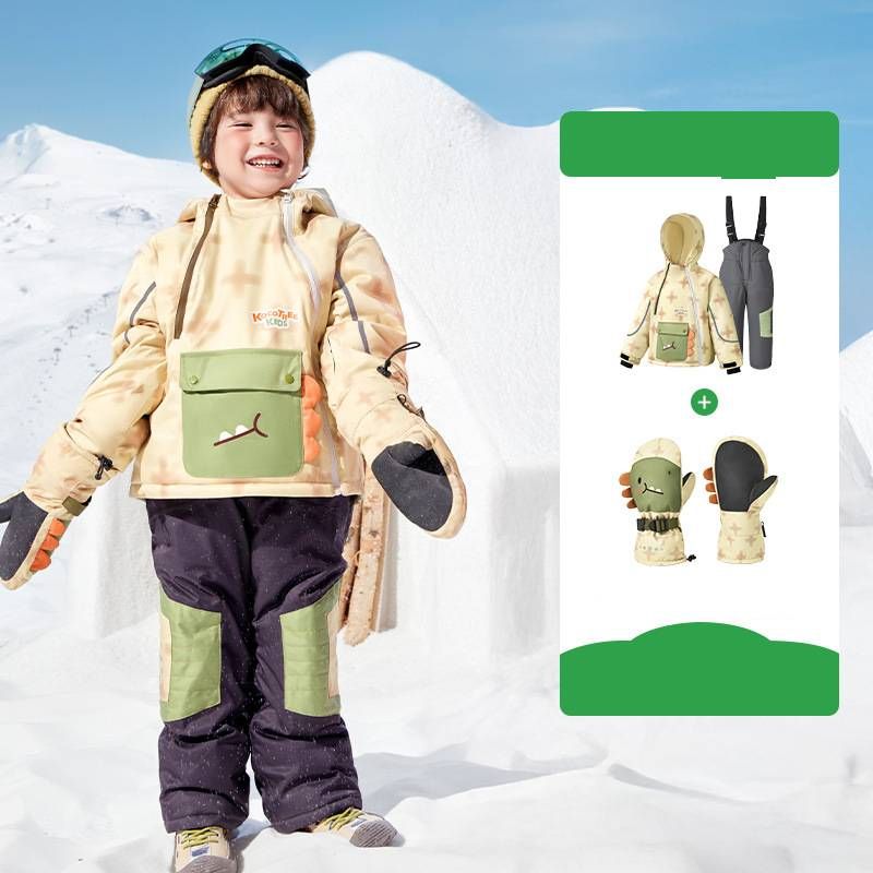 Kids' 3-in-1 Ski Suit Set – Waterproof Snow Jacket & Pants With Thermal Lining For Boys & Girls (Bunny Candy/Dino Play/Penguin Party)_voghion.com