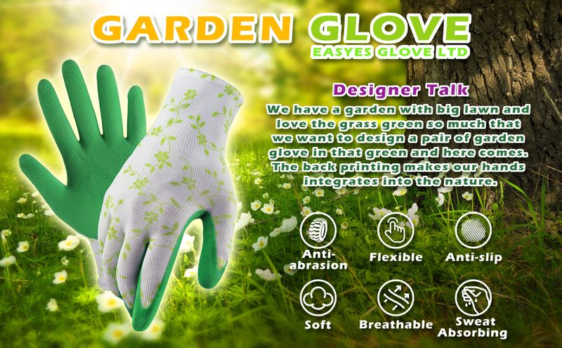 Garden Gloves One Size for Women, Breathable Foam Latex Working Gloves, for Gardening, landscape,DIY,100% Pure Rubber_voghion.com