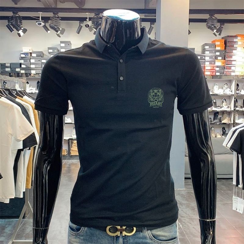 2025d Breathable Cotton Short Sleeve Polo Shirt Summer New Men's Fashion Turn-down Collar Trendy Youth Personality Versatile_voghion.com