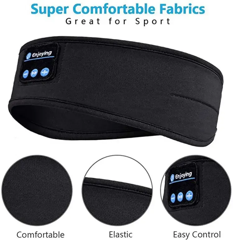 Sleep Bluetooth Sleeping Headphones Headband Thin Soft Elastic Comfortable Wireless Music Headset Eye Mask For Side_voghion.com