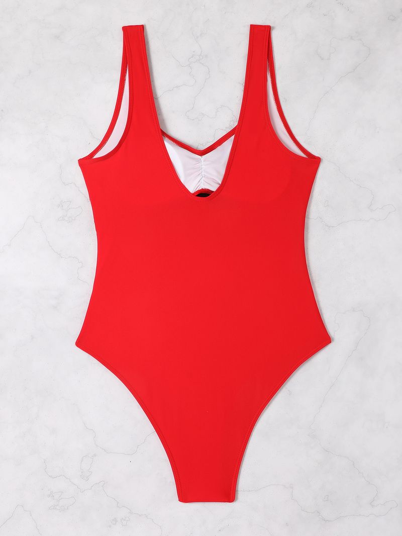 Maillot de bain deux pièces tendance à fleurs 3D pour femmes, couleur unie, slip une pièce moulant, conservateur_voghion.com
