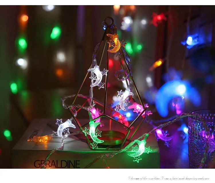 Luci a LED a forma di stella e luna, luci per la decorazione degli interni della stanza di Natale, luci a forma di stella e luna per matrimoni all'ingrosso_voghion.com