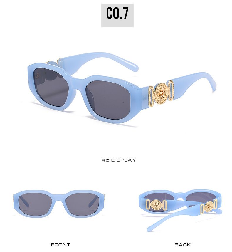 Two Circles New Small Square Frame Head Decoration Sunglasses Personality Trend Polygon Glasses_voghion.com