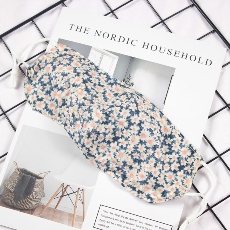 Klein vers bloemenpatroon Dubbellaags ademend verstelbaar stofmasker voor vrouwen_voghion.com