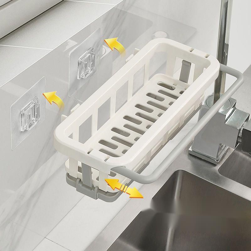 Kitchen Storage No-Drill Wall-Mounted Miscellaneous Organizer Multi-Functional Draining Spice Rack Sink Artifact_voghion.com