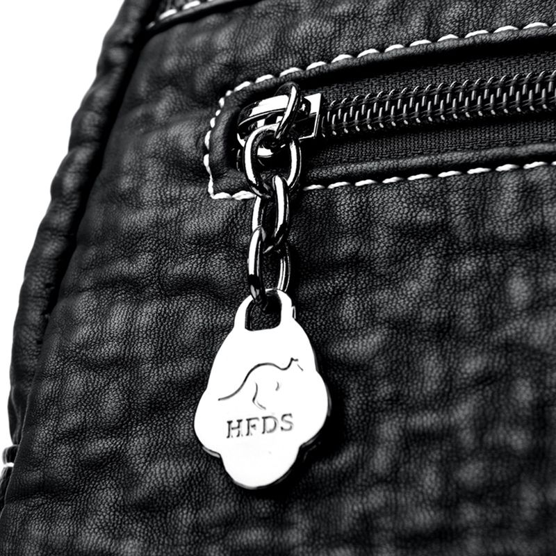 Ghiozdan școlar negru de mare capacitate pentru adolescente, multifuncțional, casual, pentru femei, designer, la modă, din piele PU_voghion.com