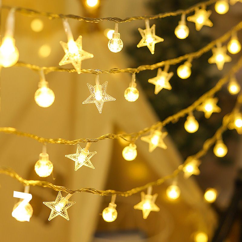 Star Colorful Girly Heart Internet Celebrity Decorative Dormitory Bedroom LED String Flashing Atmosphere Lights_voghion.com