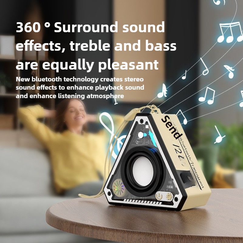 V2 Mini-Subwoofer, hohe Klangqualität, Bluetooth-Lautsprecher, tragbarer Desktop-Stereo-Mecha, kleine Stahlkanone_voghion.com