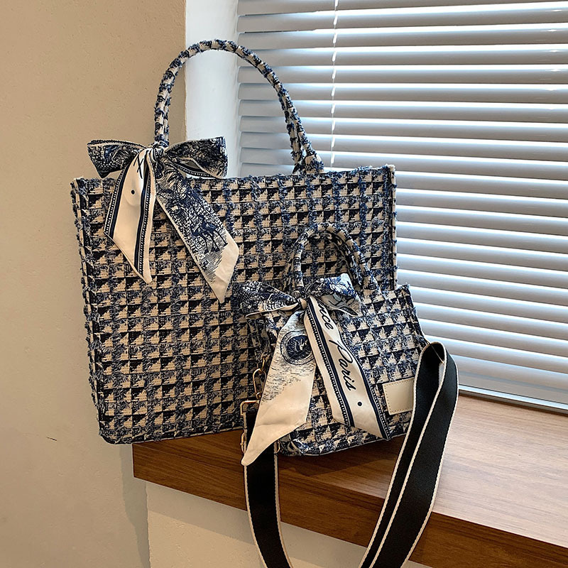Dames draagtassen Brend New Lattice Mass Canvas schoudertassen Designer handtassen Casual mode messenger bags_voghion.com