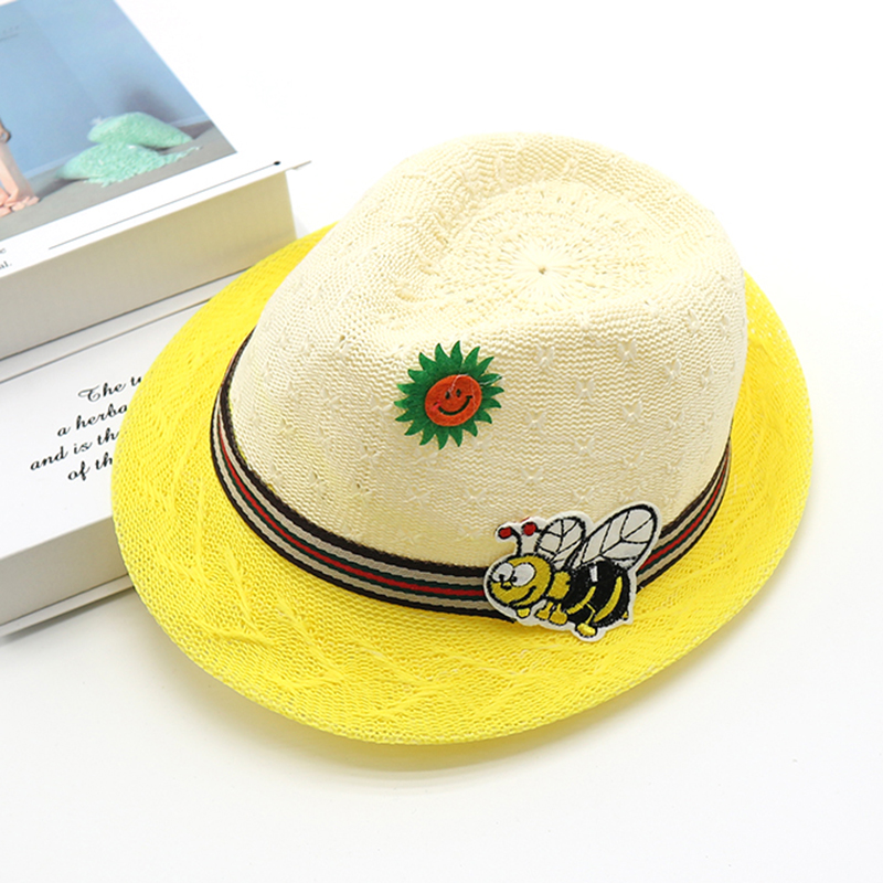 Cappello di paglia per bambini Cappello da sole per protezione solare da esterno in stile coreano per ragazzi e ragazze cappello da sole per bambini da spiaggia_voghion.com