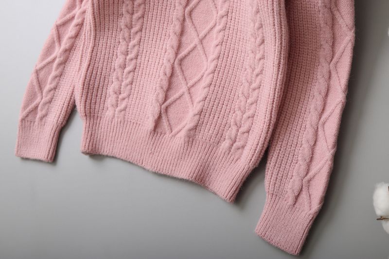 Halbreißverschluss Twisted Strickpullover für Mädchen für mittlere und große Kinder Herbst und Winter Kinderpullover Neue Kinderkleidung_voghion.com