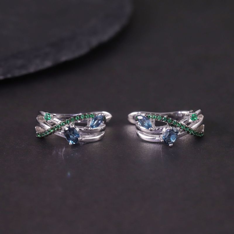 Neue Design Natürliche Topas Ohrringe S925 Silber Intarsien Granat Peridot Amethyst Farbige Edelstein Ohrringe_voghion.com