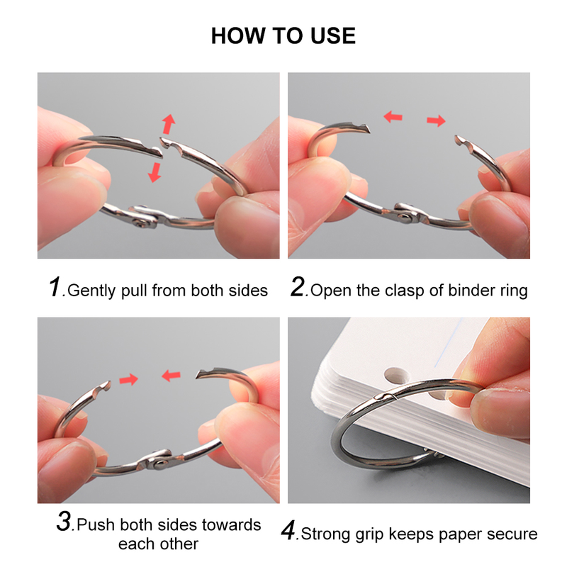 15/30pcs Metal Ring Binder Staple Book Binder Albums Loose-leaf Book Hoops Loose Leaf Ring Keychain Office Binding Supplies_voghion.com