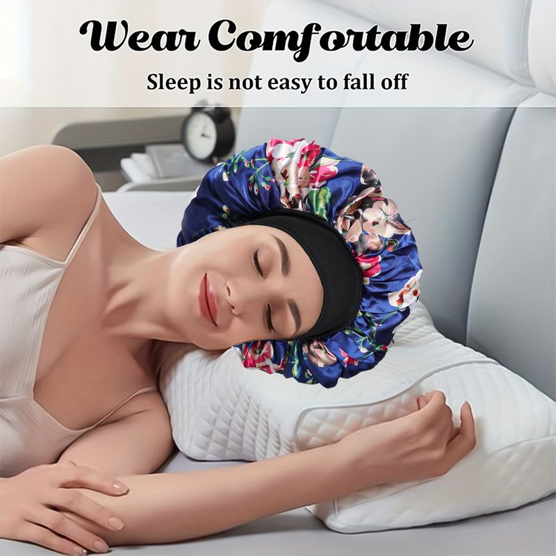 grande berretto da notte stampato Cuffia per capelli con stampa leopardata Cuffia elastica a tesa larga per chemioterapia_voghion.com