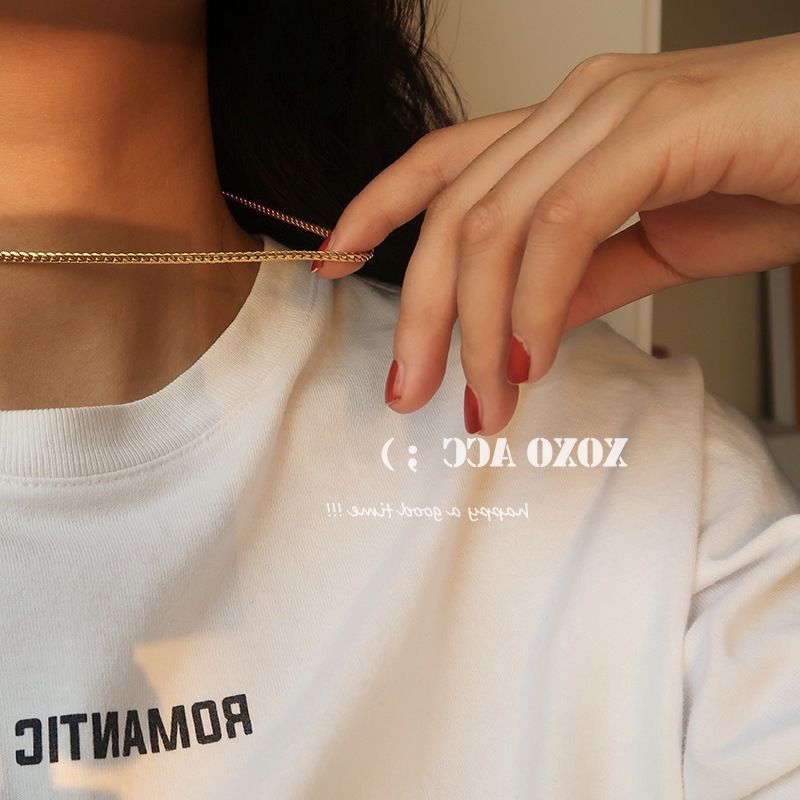 Necklace For Women Treny Titanium Steel Cuban Hip Hop Accessories Cool Couple Versatile Horsewhip Chain Personality_voghion.com