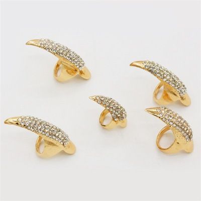 JZ 20k Holy Day Devil Eagle Claw Nail Five-piece Ring Set_voghion.com