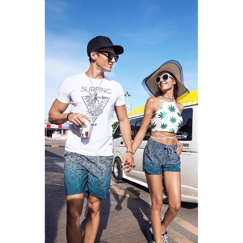 Premium Products Gradient Shorts Beach Quick Drying Plus Size 5 Surfing Men's Swim Trunks_voghion.com