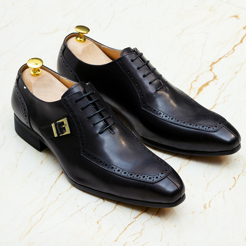 Unbeatable Quality Leather Leather Business Office Wedding Oxford Shoe Men's Block Dress High-end Casual Men's Shoes_voghion.com