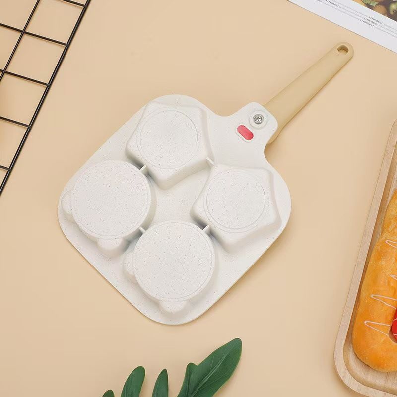 Home Cute Breakfast Children's Cartoon Four-Hole Egg Non-Stick Maifan Stone Flat Frying Burger Pan_voghion.com