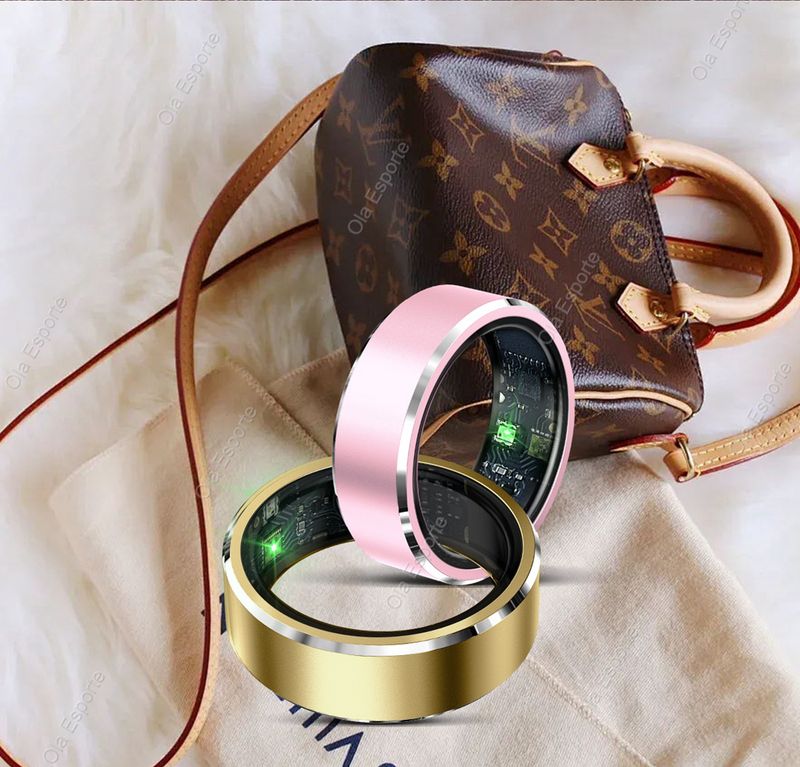 Neuer rosa Smart Ring 2025 Männer Frauen Gesundheit Herzfrequenz Blutsauerstoffmonitor Smartring IP68 & 5ATM wasserdicht, Multisport-Modus-Ring_voghion.com