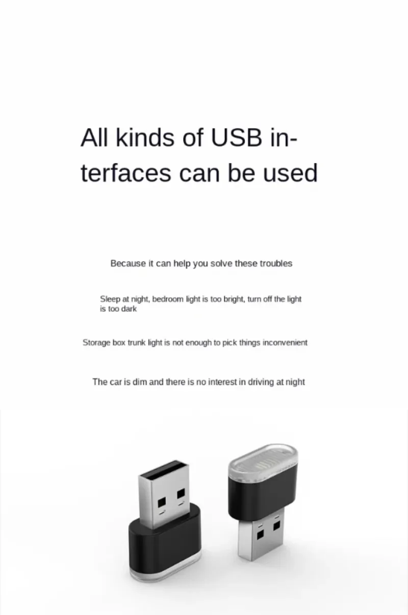 Mini luci LED USB per atmosfera, lampada decorativa al neon per interni, illuminazione di emergenza per auto, universale, portatile, per PC, plug and play_voghion.com