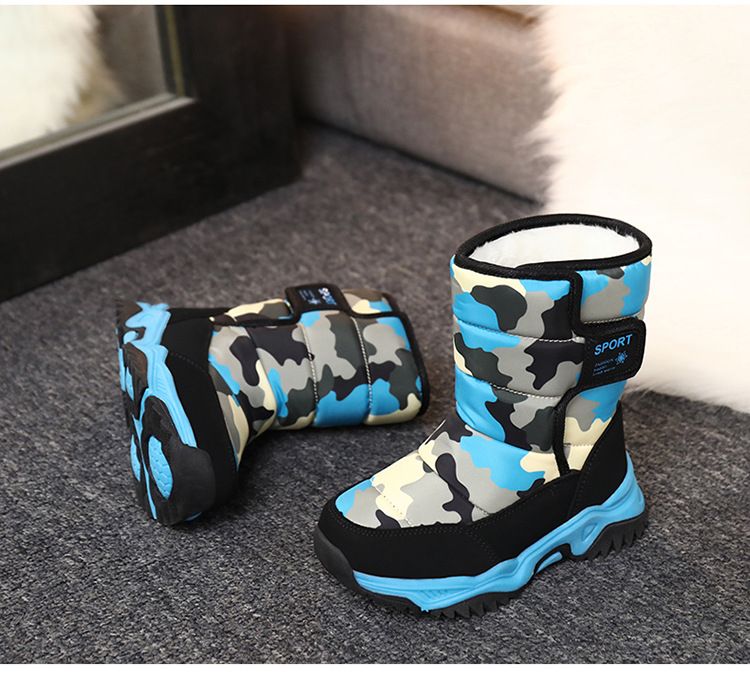 Kinder schnee 2024 winter neue stil mit plüsch isolierung, mittlere und große kinder baumwollschuhe, multi-farbe hohe_voghion.com