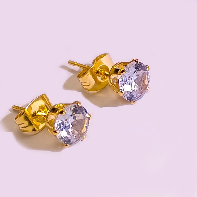 Orecchini a bottone in acciaio inossidabile di alta qualità all'ingrosso con zirconi, orecchini piccoli a 6 punte, orecchini per cartilagine in acciaio al titanio (3 mm/4 mm/5 mm/6 mm/7 mm/8 mm)_voghion.com