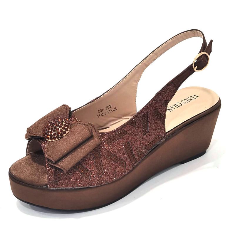 Damenschuhe Große Damenschuhe Schuhe für Geburtstagsfeiern Kleiner Keilabsatz Schuhe mit dicker Sohle und gleichem Design Clutch Bag Diamond Flower_voghion.com