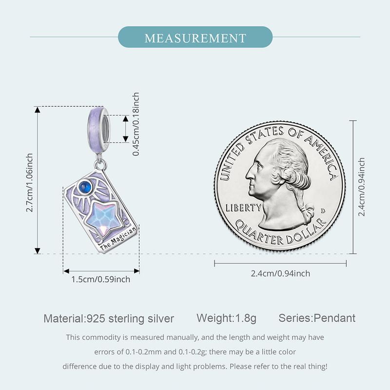 Tarot - De Magiër Hanger Charm Sterling Zilveren Bedel, SCC3145_voghion.com