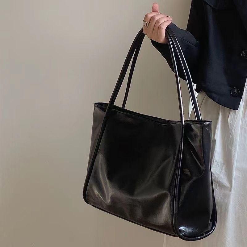 Textured large capacity bag shoulder bag computer handbag versatile underarm bag new mommy bag square tote bag_voghion.com