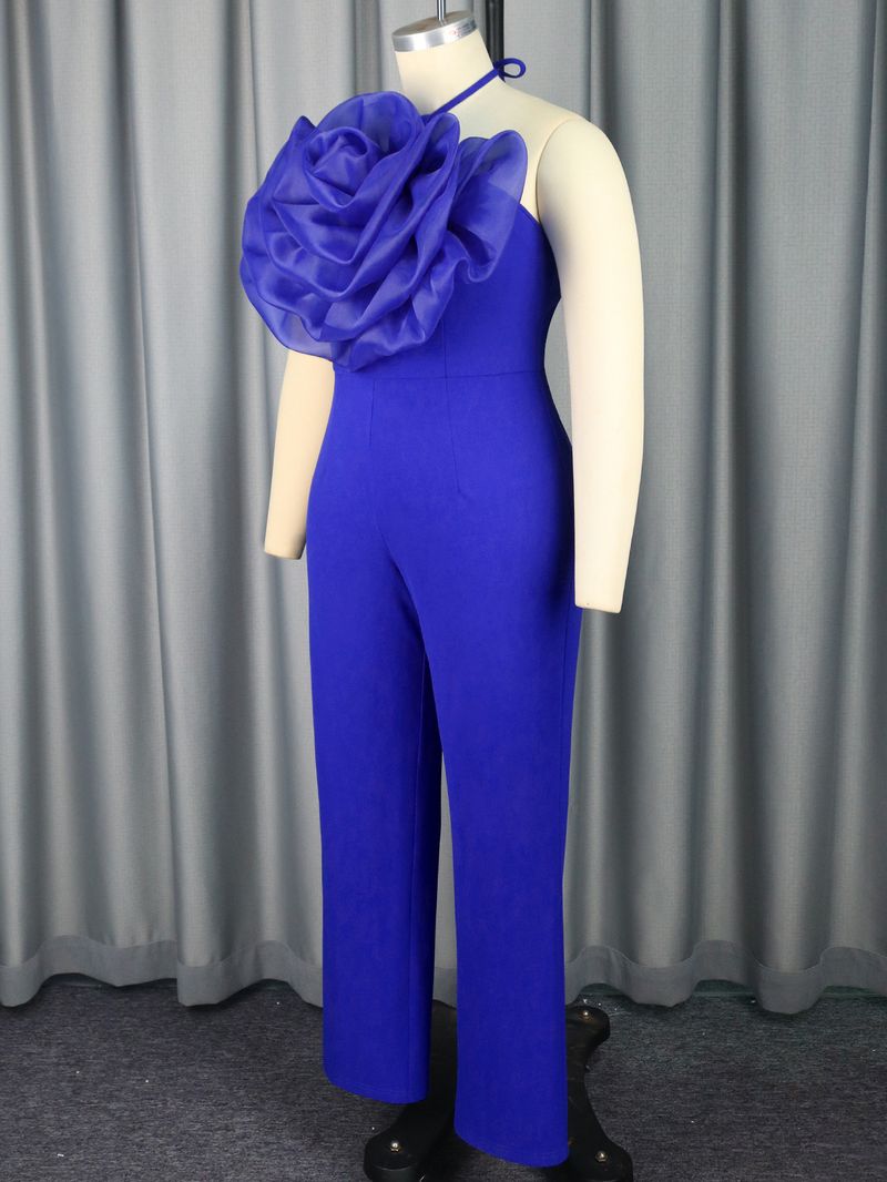 Women's Spring new tube top jumpsuit large size three-dimensional mesh party dress Jumpsuits_voghion.com