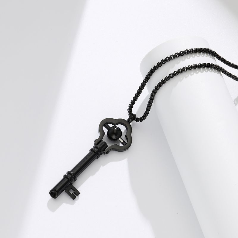 Mindfulness Key Necklace With Breathing Whistle – Anxiety Relief & Stress Reduction Jewelry Stainless Steel Pendant With Adjustable Chain_voghion.com
