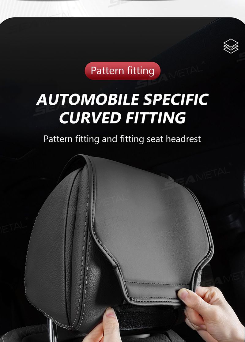 SEAMETAL Copricuscino per poggiatesta in similpelle di alta qualità, antipolvere, per poggiatesta, protezione per il collo, per accessori auto_voghion.com