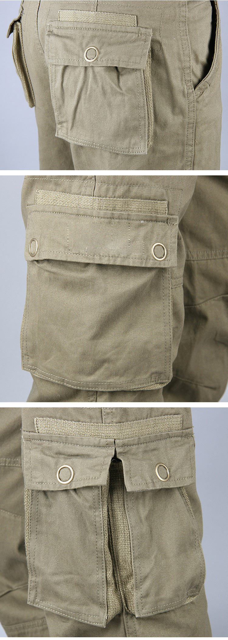 Men's clothing baggy multi-pocket casual pants outdoor cotton overalls_voghion.com