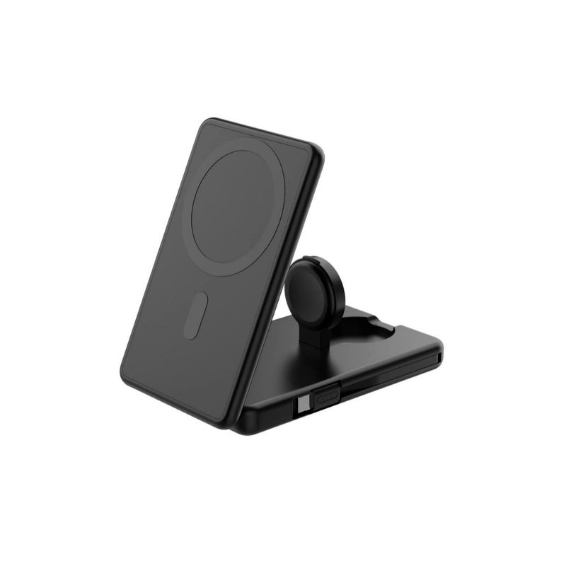 Potrivit pentru iPhone, telefon mobil, ceas, venție magnetică 3 în 1 cu cablu propriu, baterie externă, încărcător wireless magnetic pliabil._voghion.com