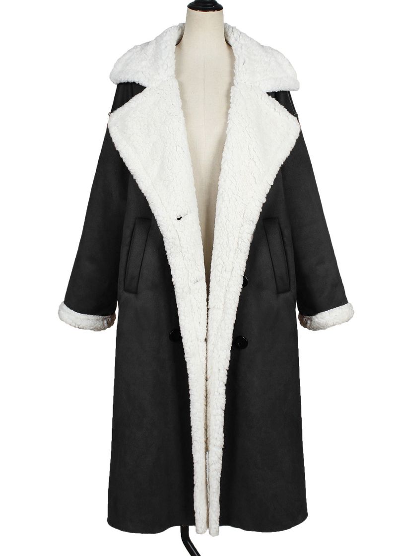 Langer Kunstpelzmantel für Damen mit abnehmbarem Kragen – warme Winterjacke mit Fleecefutter für den eleganten Arbeitsweg (Kamel, Braun, Weinrot, Grün, Schwarz)_voghion.com