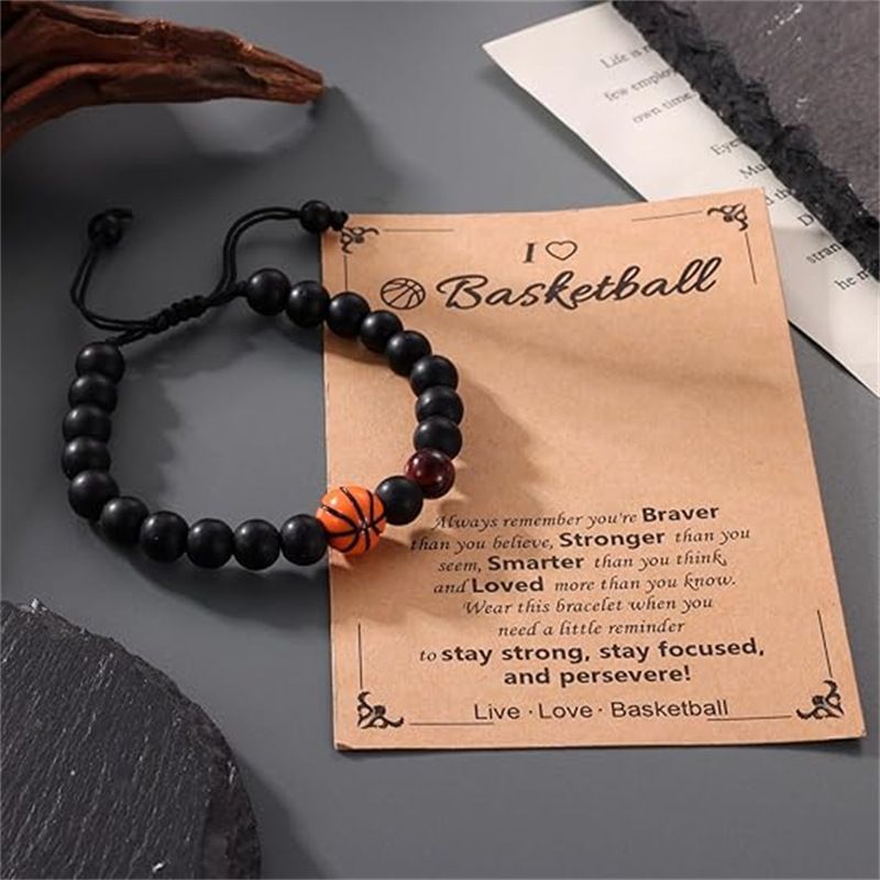Men's Sports Bracelet - Black Matte Stone & Red Tiger Eye Beads (Adjustable, Gift Ready)_voghion.com