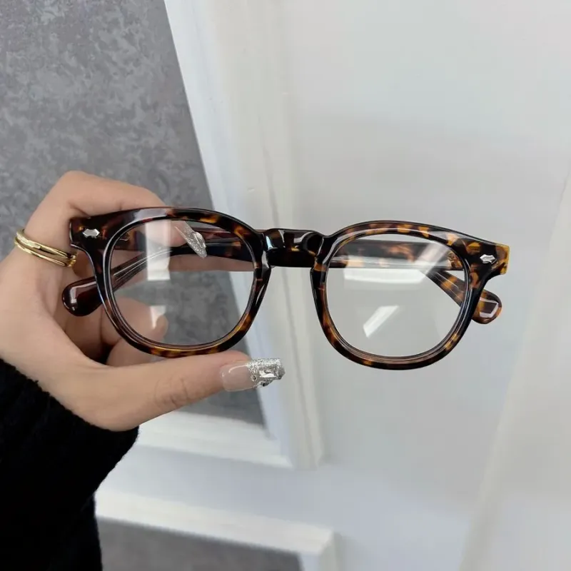 Occhiali da vista eleganti con lenti trasparenti e semplici, montatura per uomo e donna, marca casual, rotondi, uomo e donna_voghion.com