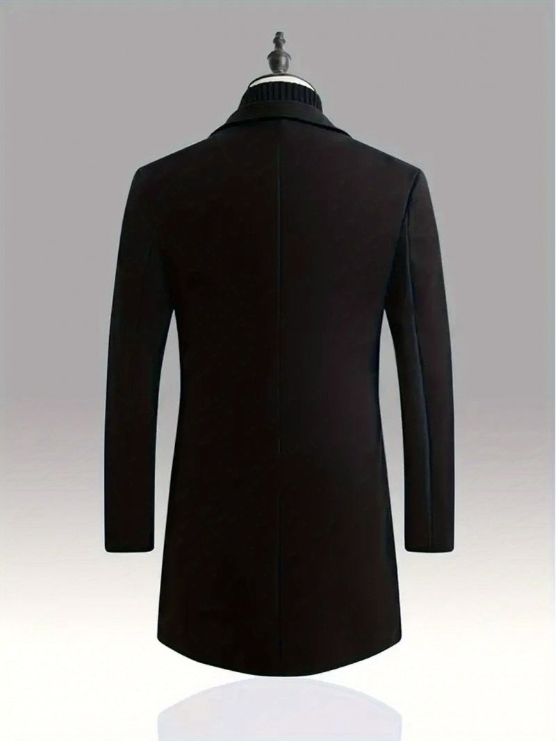 Elegant Slim-Fit Wool-Blend Trench Coat – Stylish Mid-Length Overcoat For Men & Women (Light Gray, Black, Dark Gray, Khaki)_voghion.com