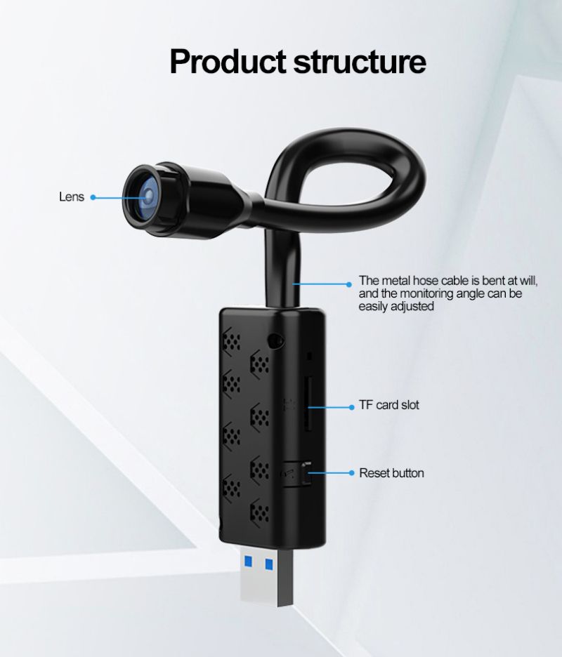 WiFi Mini Cameras Smart Home Monitoring USB Joint SD Card Cloud Storage Portable Remote Alarm Security Protection_voghion.com